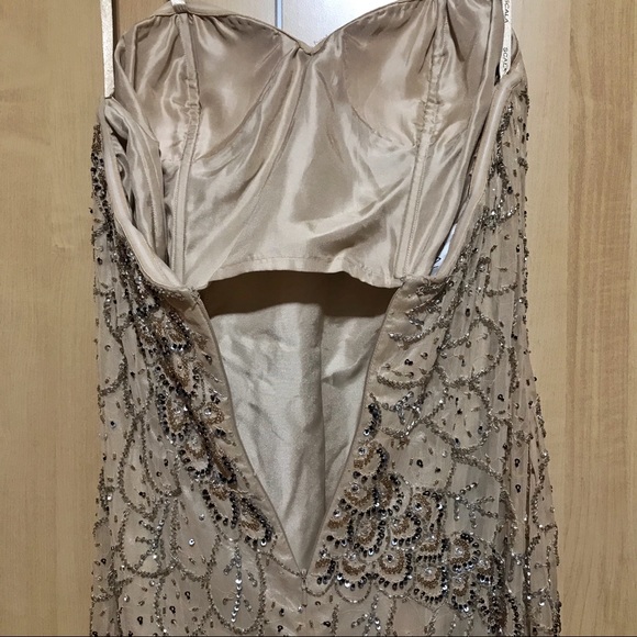 Nude Sequence Strapless Formal Dress - Picture 6 of 8